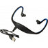 Plastic earphones, cobalt blue