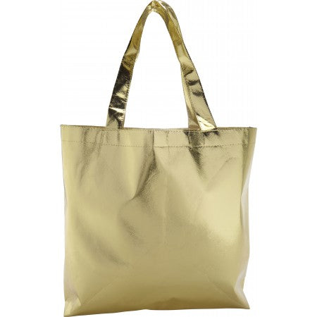 Nonwoven laminated shopping bag., gold