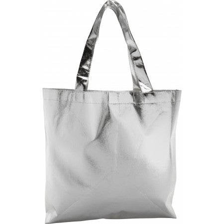 Nonwoven laminated shopping bag., silver