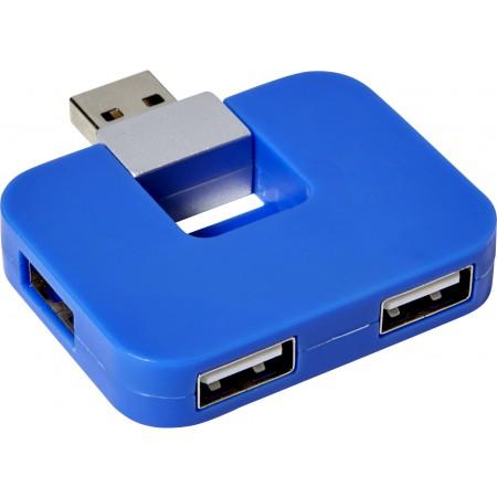 ABS USB hub with 4 ports., blue - BRANIO