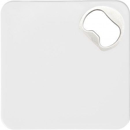 HIPS Coaster with bottle opener, white