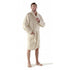 Fleece bathrobe with two sewed front pockets., beige