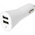 ABS Car charger with 2 USB ports., white - BRANIO