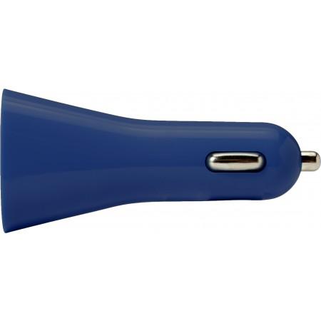 ABS Car charger with 2 USB ports., blue - BRANIO