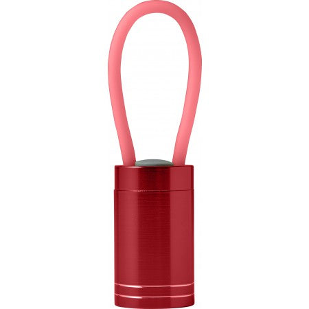 Aluminium torch with 6 LED bulbs, red