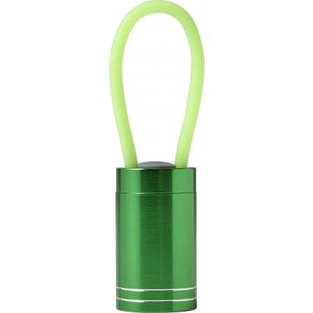 Aluminium torch with 6 LED bulbs, light green