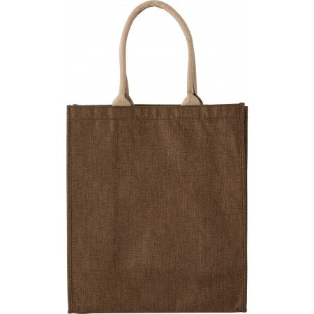 Polyester carry/shopping bag, brown