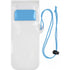 Plastic water-resistant protective pouch for mobile devices, light blue