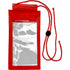 Plastic waterproof protective pouch for mobile devices, red