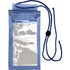 Plastic waterproof protective pouch for mobile devices, cobalt blue
