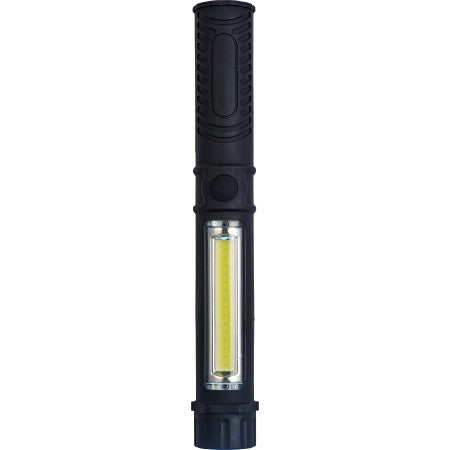 Plastic work light/torch with COB lights, black