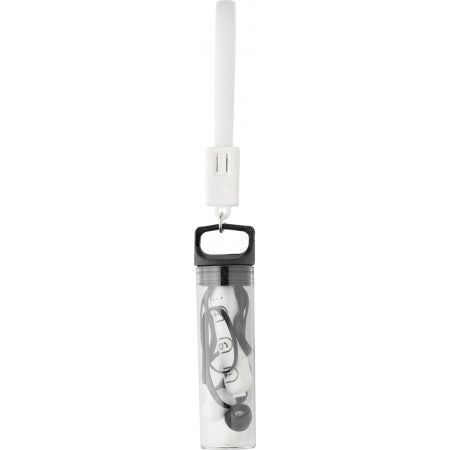 Plastic in-ear earphones, black