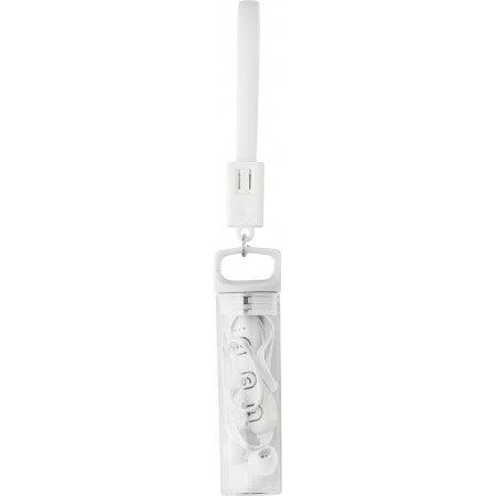 Plastic in-ear earphones, white