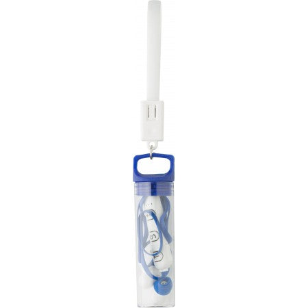 Plastic in-ear earphones, blue