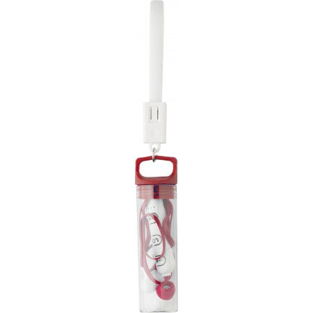 Plastic in-ear earphones, red
