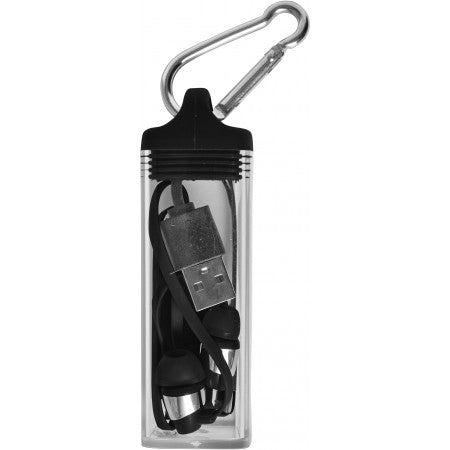 Plastic in-ear earphones, black