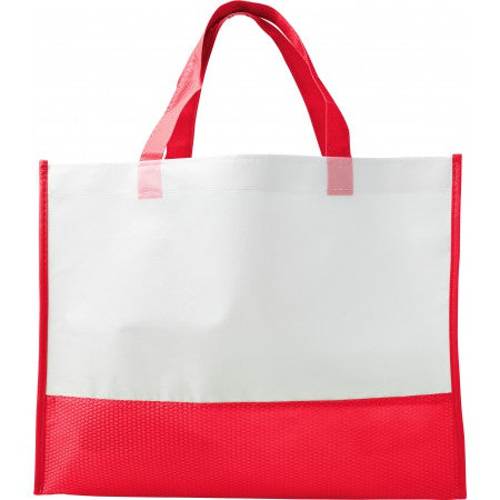 Nonwoven carry/shopping bag, red
