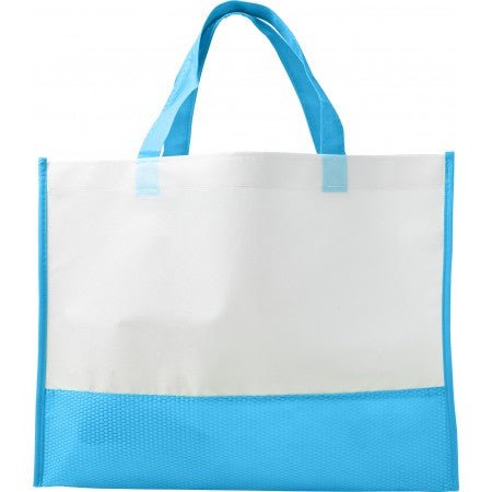 Nonwoven carry/shopping bag, light blue