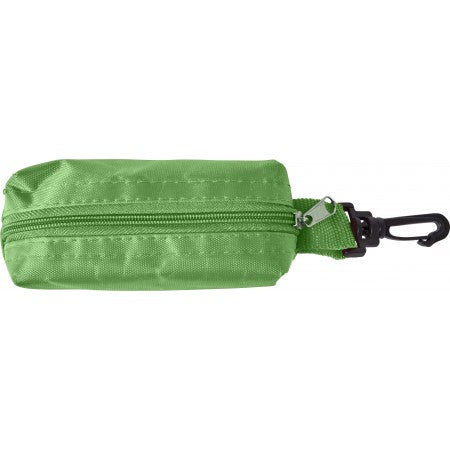 Eight pencils, pencil sharpener and pouch, green