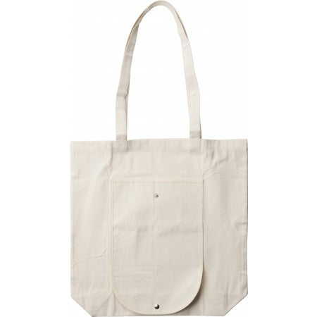 Foldable cotton (250 g/m2) carry/shopping bag, khaki