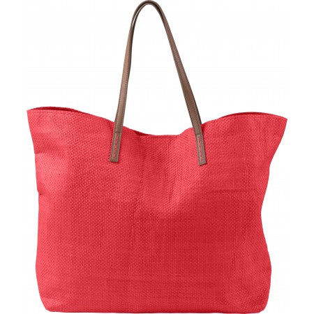 Paper beach bag, red
