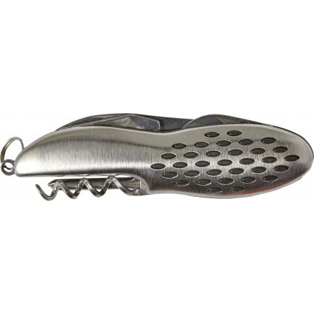 Stainless steel pocket knife, silver