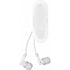 Pair of coloured earphones, white