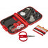 Sewing set in solid colored cassette., red