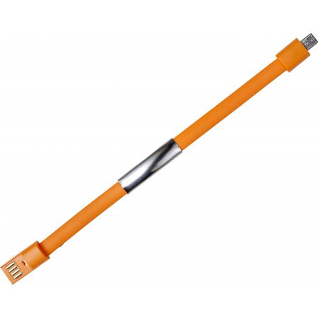 Silicone wristband and charging cable in one, orange