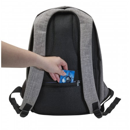 Polyester (600D) anti-theft backpack, light grey