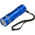 Aluminium torch with nine LED bulbs, cobalt blue