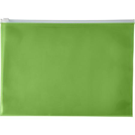 A4 Transparent PVC document folder, green - BRANIO