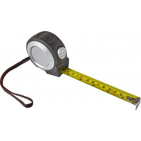 5m Calibrated plastic tape measure, silver - BRANIO