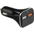 ABS car charger, black - BRANIO
