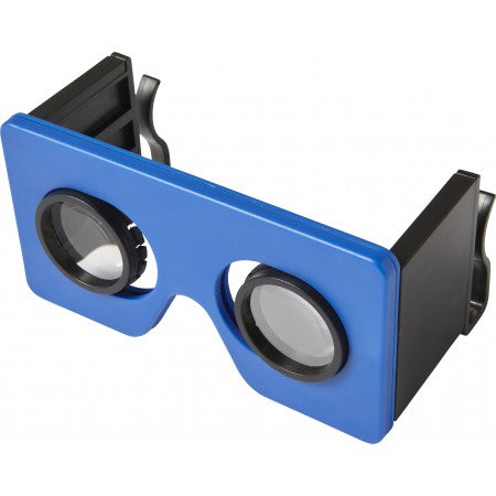 Foldable plastic virtual reality glasses, cobalt blue