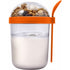 Plastic breakfast cup with spoon (530ml), orange