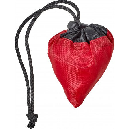 Foldable polyester (210D) carry/shopping bag, red