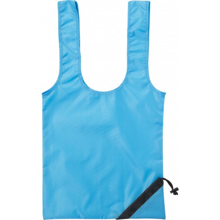 Foldable polyester (210D) carry/shopping bag, light blue
