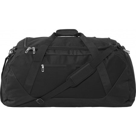 Large (600D) polyester sports/travel bag, black/black