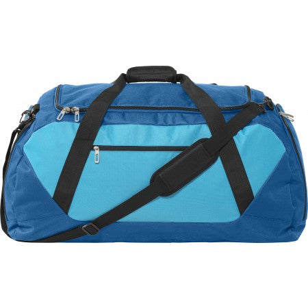 Large (600D) polyester sports/travel bag, dark blue/light blue