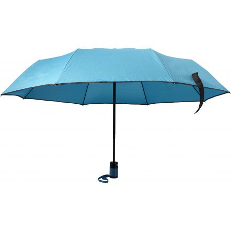 Foldable automatic storm umbrella, light blue