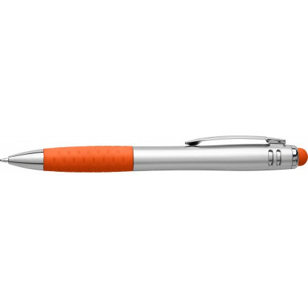 Multifunctional twist-action plastic ballpoint pen, orange