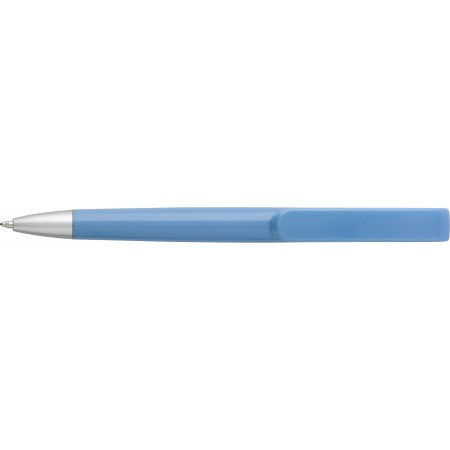 Plastic ballpoint pen, light blue