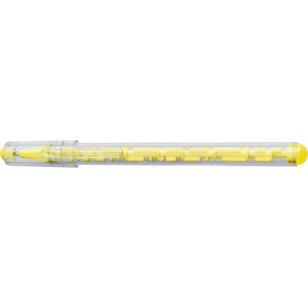 Plastic puzzle ballpoint pen, yellow