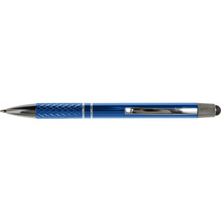 Twist-action aluminium ballpoint pen, light blue