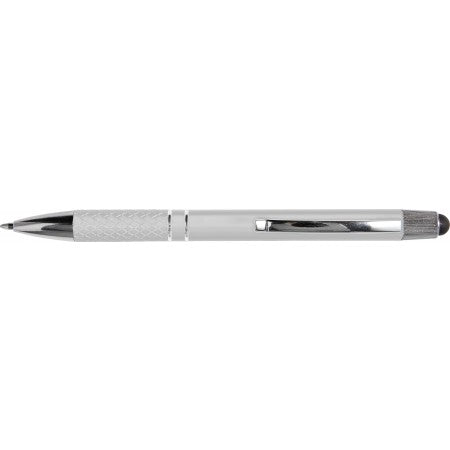 Twist-action aluminium ballpoint pen, silver