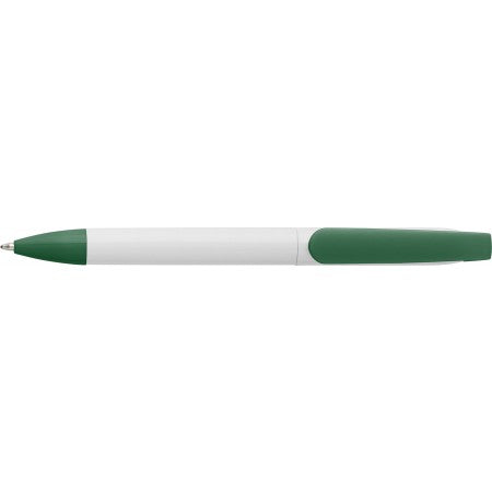 Plastic twist-action ballpoint pen, green
