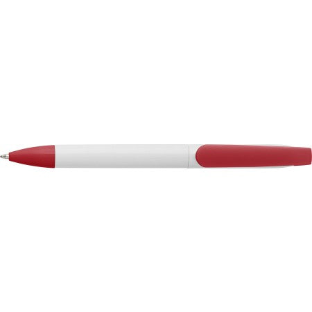 Plastic twist-action ballpoint pen, red