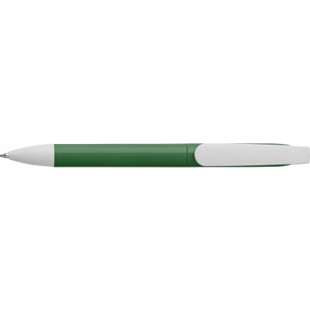 Plastic twist-action ballpoint pen, green