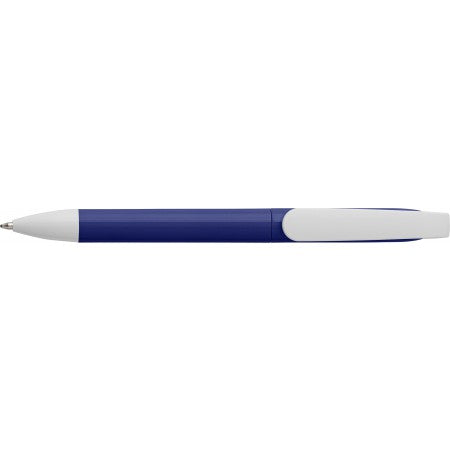 Plastic twist-action ballpoint pen, blue